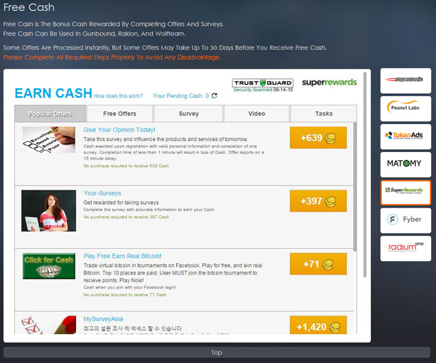 Superrewards Softnyx Cash